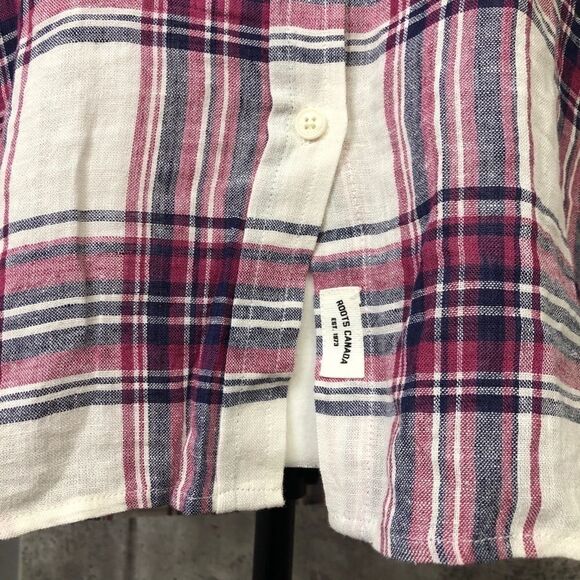 𝅺roots Plaid Linen Blend Long Sleeve - Picture 4 of 11